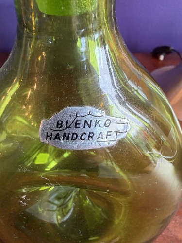 Vintage blenko verde oliva - vintage, #49