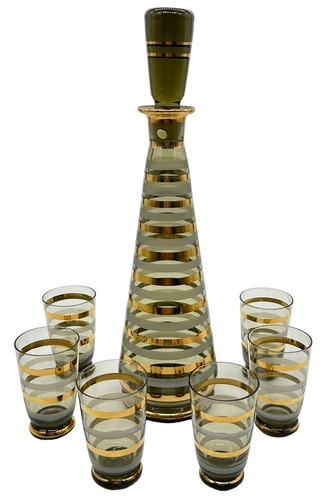 Decanter vintage vetro oliva