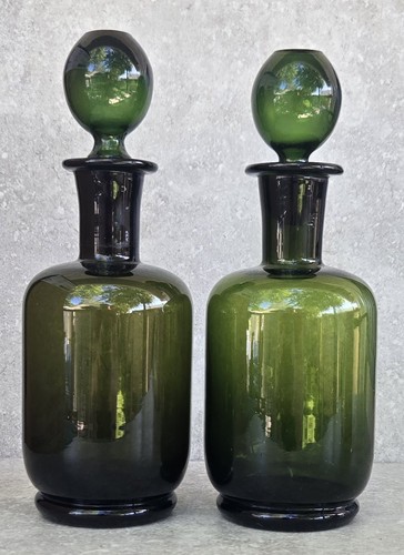 Coppia decanter tappo vetro